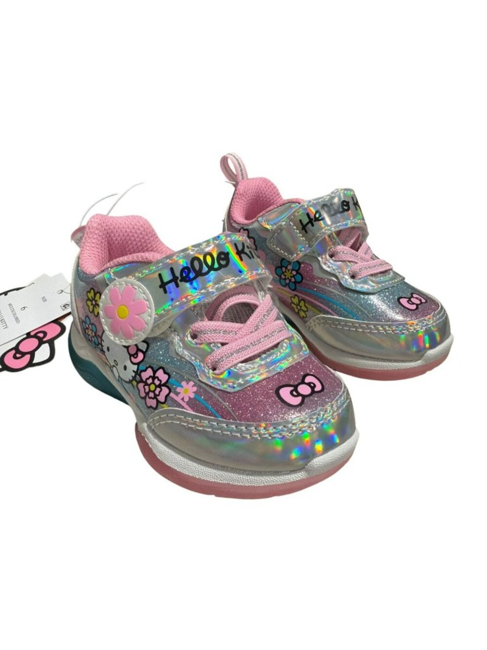 Hello Kitty Girls Glitter Sneaker Shoes Size 6